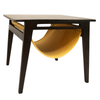 FurryLiving Lola Side Table with Perch Fabric for Cats (Dark Brown/Yellow) Cats-Furniture FurryLiving Dropship
