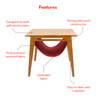 FurryLiving Lola Side Table with Perch Fabric for Cats (Honey/Red) Cats-Furniture FurryLiving Dropship