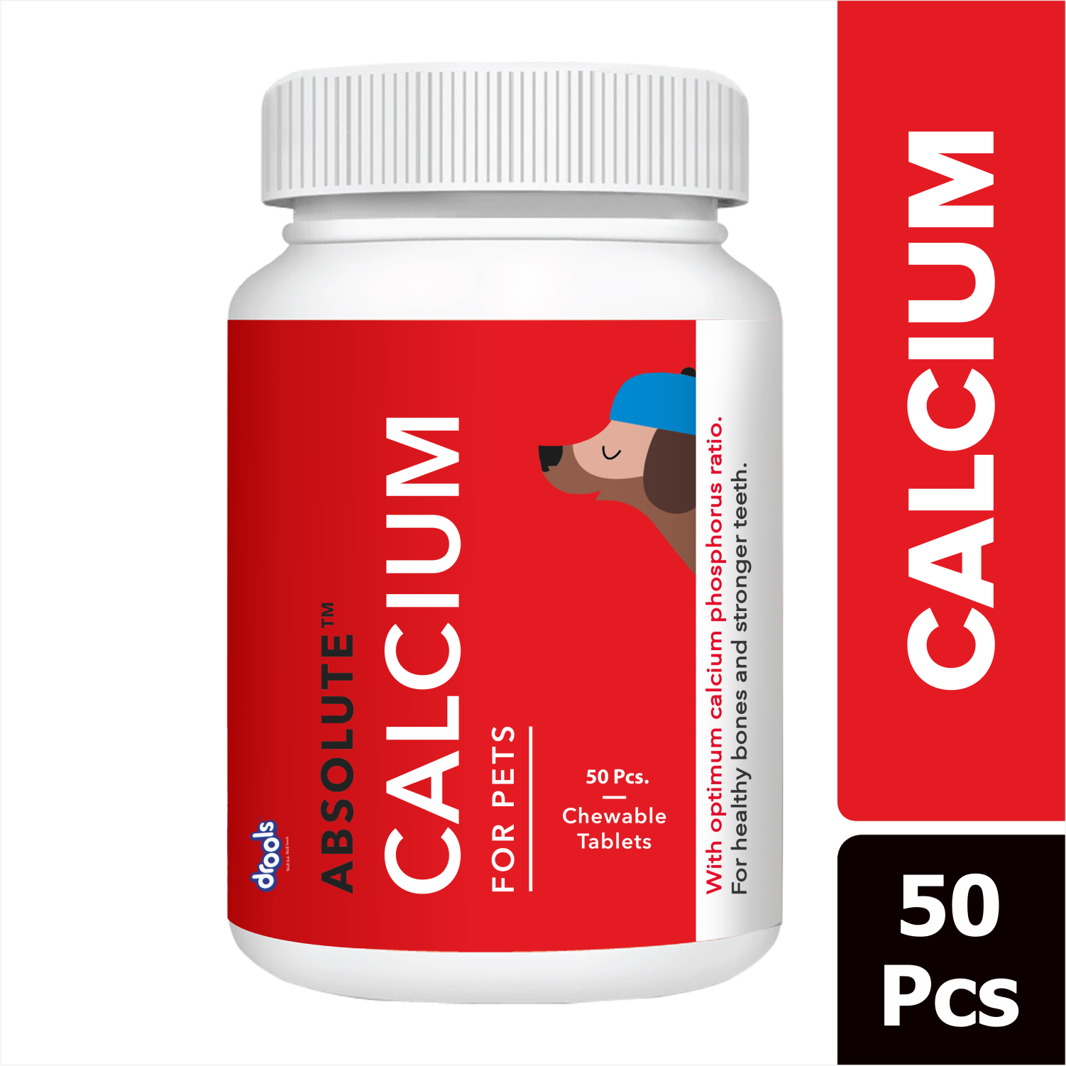 Drools Absolute Calcium Dog Supplement Tablets Dogs-Health & Wellness Drools 50pcs
