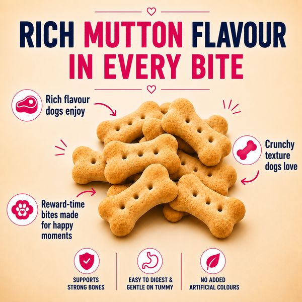 Purepet Mutton Flavour Real Chicken Biscuit Dog Treats Pouch