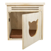 FurryLiving Meraki Cabinet with Cushion for Small Dogs and Cats (Oak/Brown Cushion) Both-Furniture FurryLiving Dropship