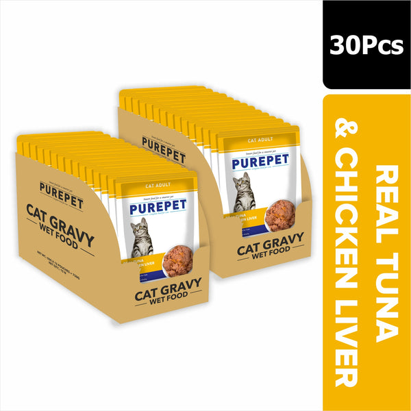 Purepet Real Tuna & Chicken Liver in Gravy Cat Wet Food