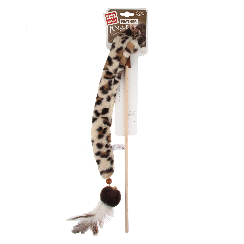 GiGwi Feather Teaser Eco Line Plush Tail Toy for Cats Cats-Toys GiGwi