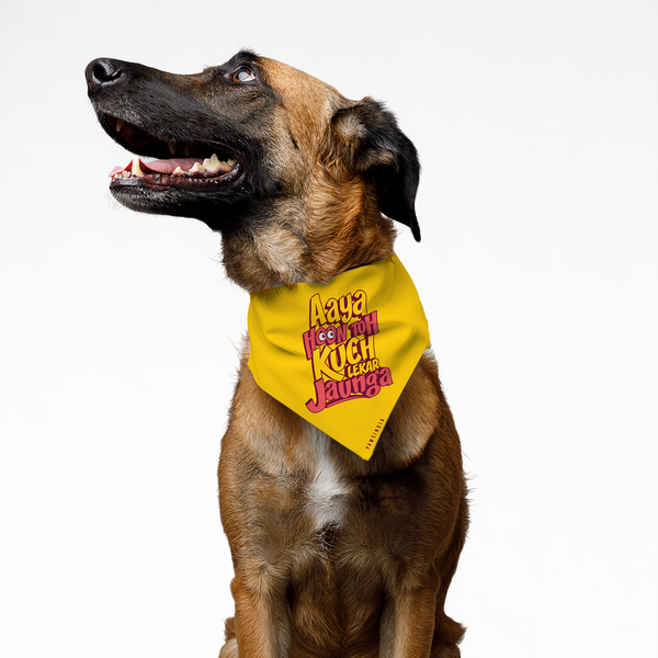 Pawsindia Aya Hu Toh Kuch Lekar Jaunga Pet Bandana for Dogs and Cats