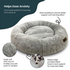 Petter World Anxiety Relieving Donut Bed for Dogs and Cats (Grey)