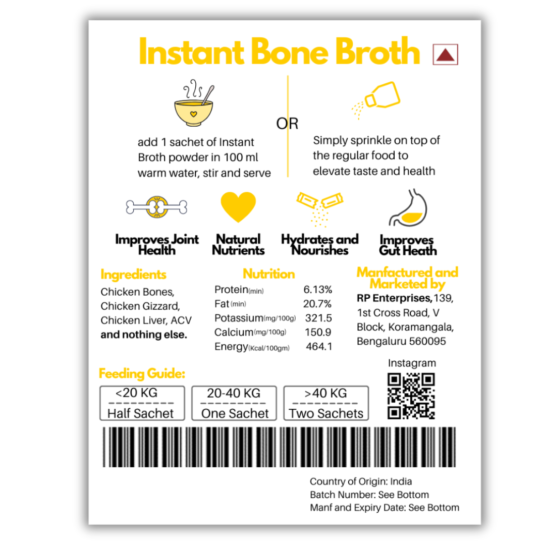 Doggos Instant Chicken Bone Broth Gut Formula (Makes 100ml) for Cats and Dogs Dogs-Wet Food Doggos