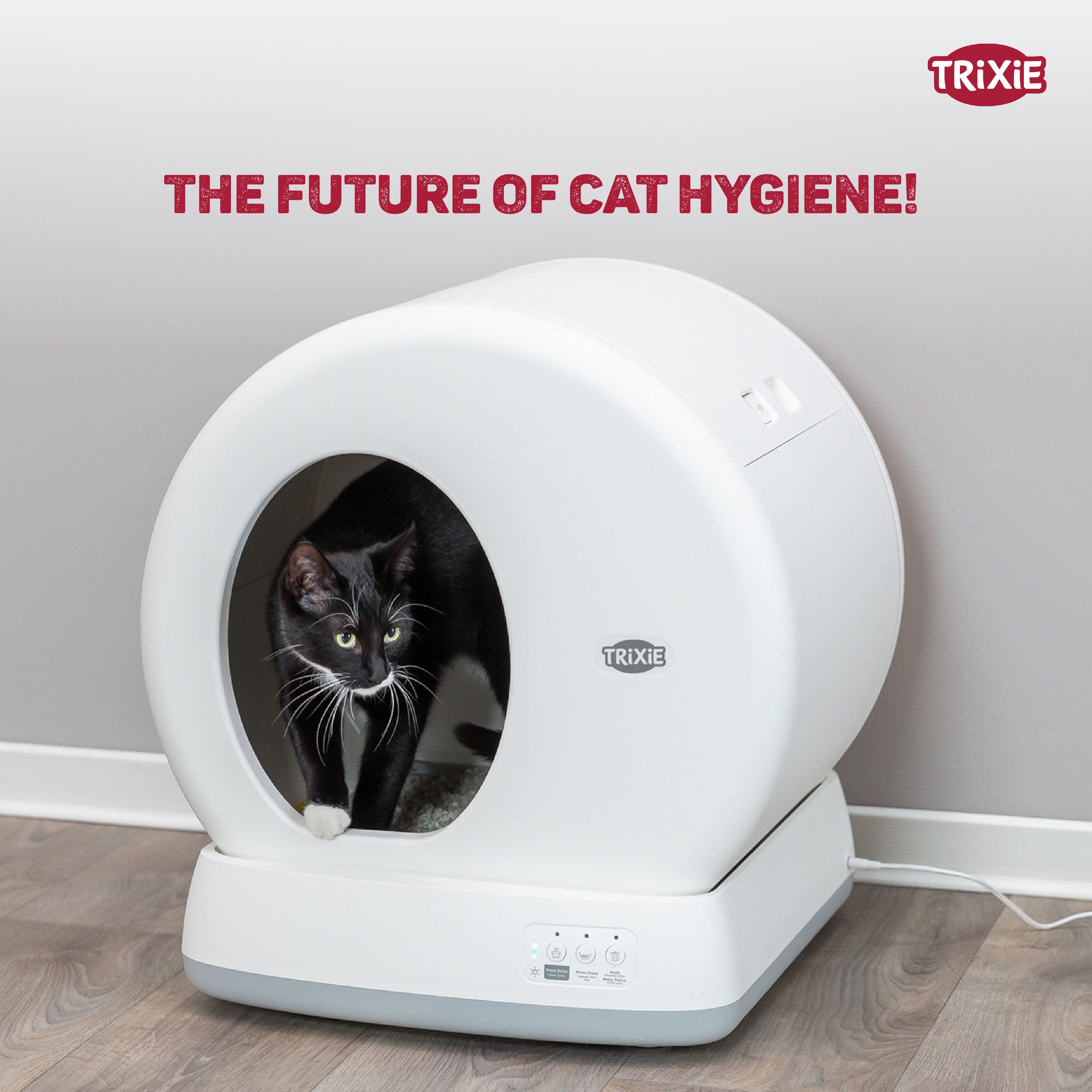 Trixie Automatic Self Cleaning Litter Tray for Cats (White) Litter Supplies Trixie Dropship