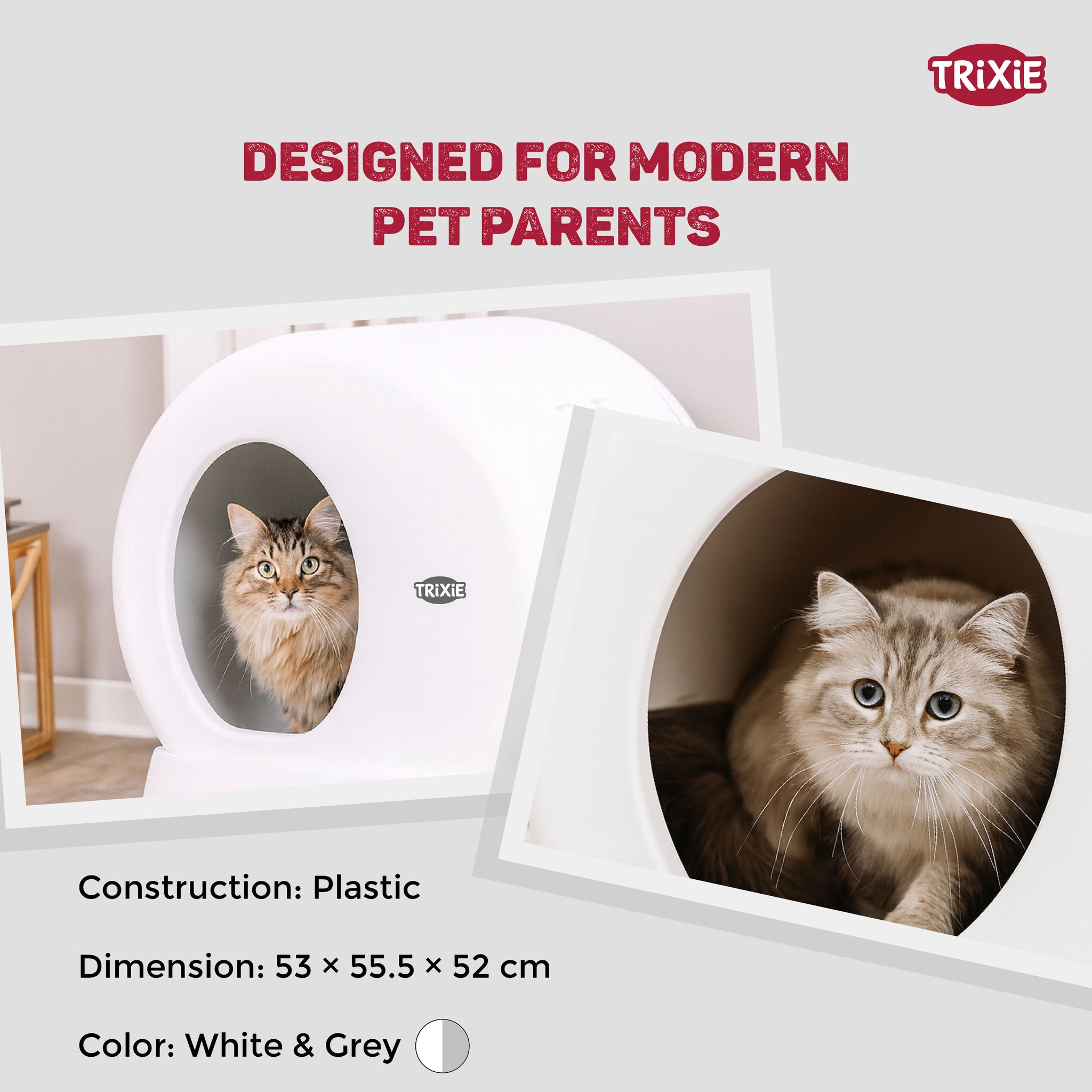 Trixie Automatic Self Cleaning Litter Tray for Cats (White) Litter Supplies Trixie Dropship