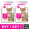 Active Ocean Fish Kitten Cat Dry Food (Buy 1 Get 1) Cats- Dry food Active 1.2kg+1.2kg