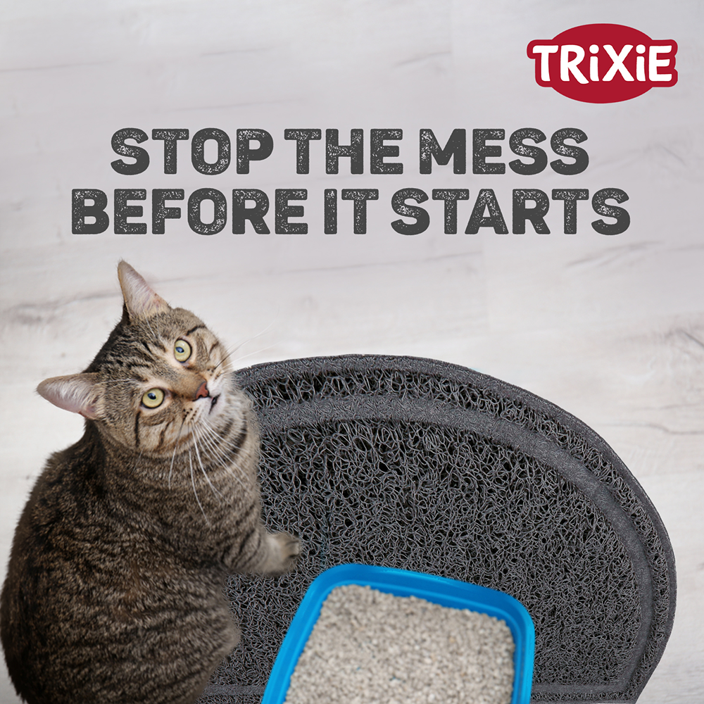 Trixie Litter Semi Circular Tray Mat for Cats (Anthracite) Litter Supplies Trixie