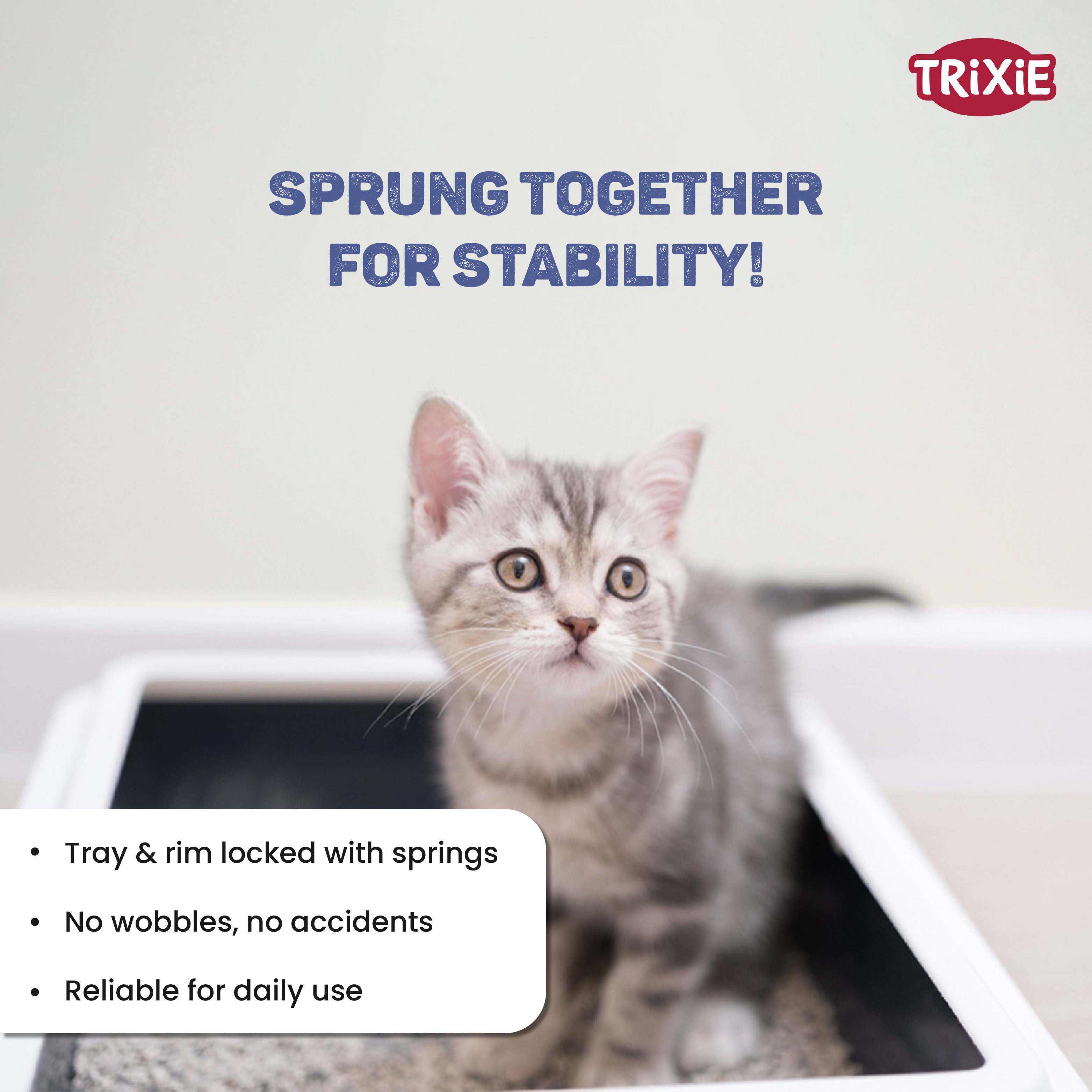 Trixie Delio Litter Tray with Rim for Cats (Grey/White) Litter Supplies Trixie