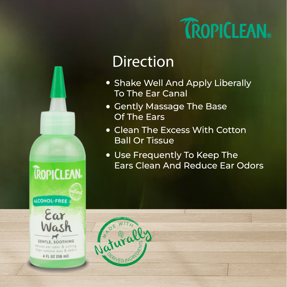 Tropiclean Alcohol Free Ear Wash for Dogs and Cats