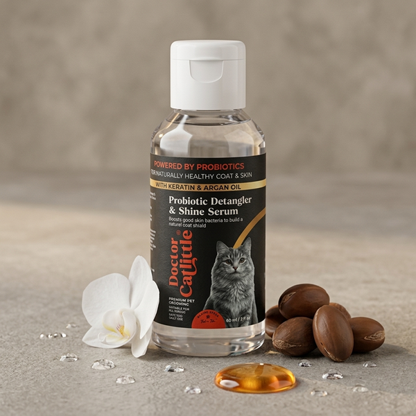 Doctor Catlittle Probiotic Detangler and Shine Serum Keratin & Argan Oil for Cats