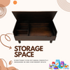 FurryLiving Hibachi Bed with Storage for Dogs (Dark Brown/Cream Cushion) Both-Furniture FurryLiving Dropship