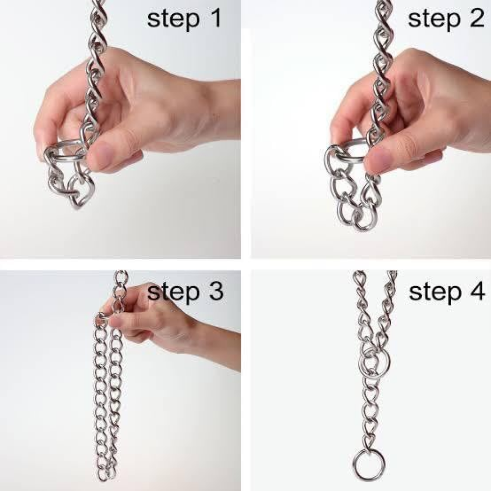 Chullbull Adjustable and Durable Chrome Plated Chain Leash and Choke Collar for Dogs Dogs-Collar, Leashes, harnesses Chullbull Dropship
