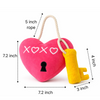 Pawgypets Heart Lock Key Plush with Rope Toy for Dogs (Hot Pink & Yellow) Dogs-Toys Pawgypets Dropship