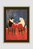 EverythingBoho Framed Art Cat Playing Cards (Olive Green) Pet Parent-Gifting & Merch EverythingBoho Dropship A3 Frame Art