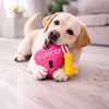 Pawgypets Heart Lock Key Plush with Rope Toy for Dogs (Hot Pink & Yellow) Dogs-Toys Pawgypets Dropship 7.2in
