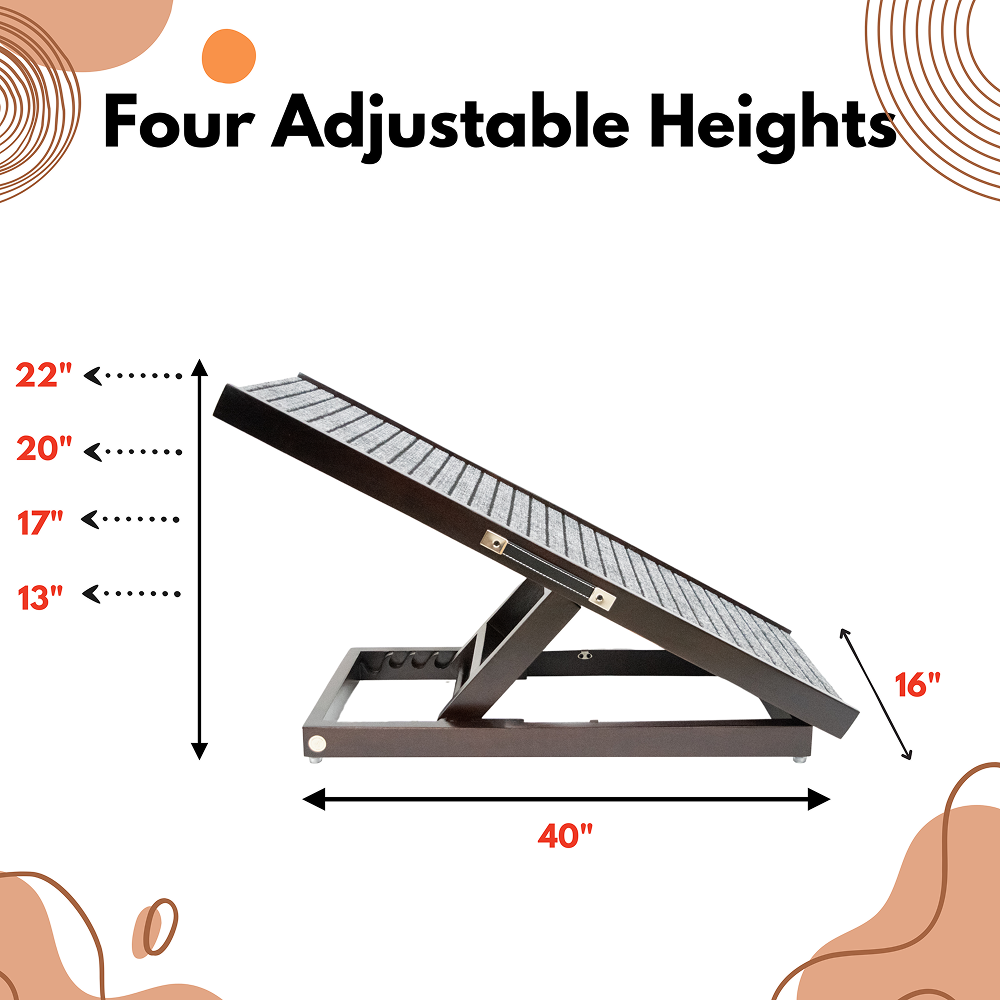 FurryLiving Wooden Ramp for Dogs and Cats (Dark Brown) Both-Furniture FurryLiving Dropship