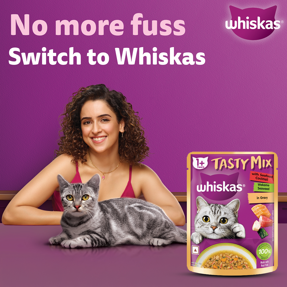 Whiskas Seafood Cocktail With Wakame Seaweed in Gravy Tasty Mix Adult Cat Wet Food Cats-Wet Food Whiskas