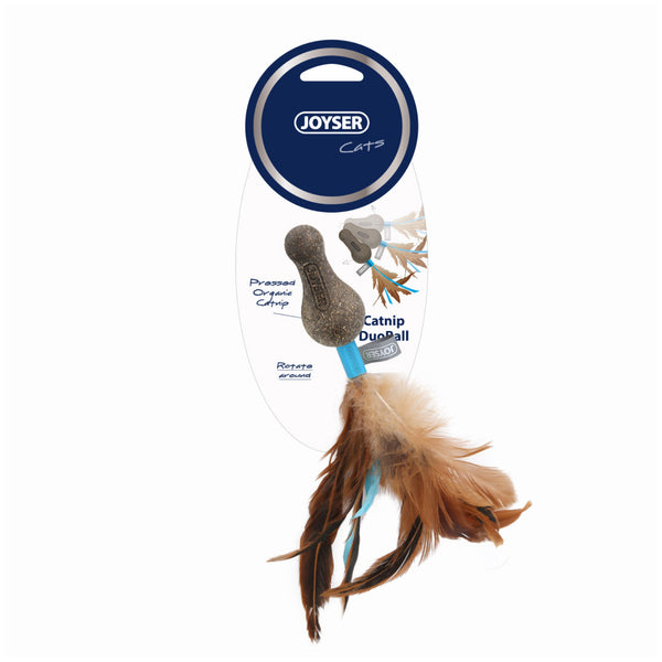 Joyser Cat Catnip DuoBall with Feather for Cats (Blue)