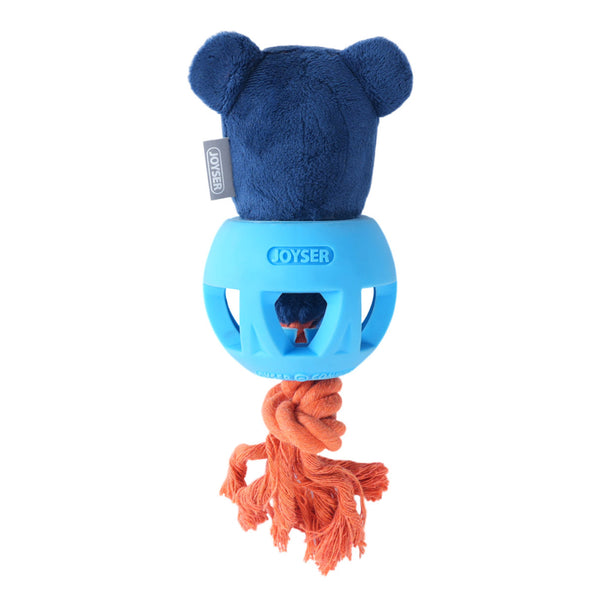 Joyser Cageball Rubber Ball with Bear for Dogs (Dark Blue)