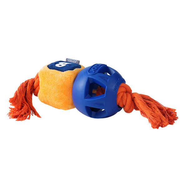 Joyser Cageball Rubber Ball with Robot for Dogs (Yellow/Blue)