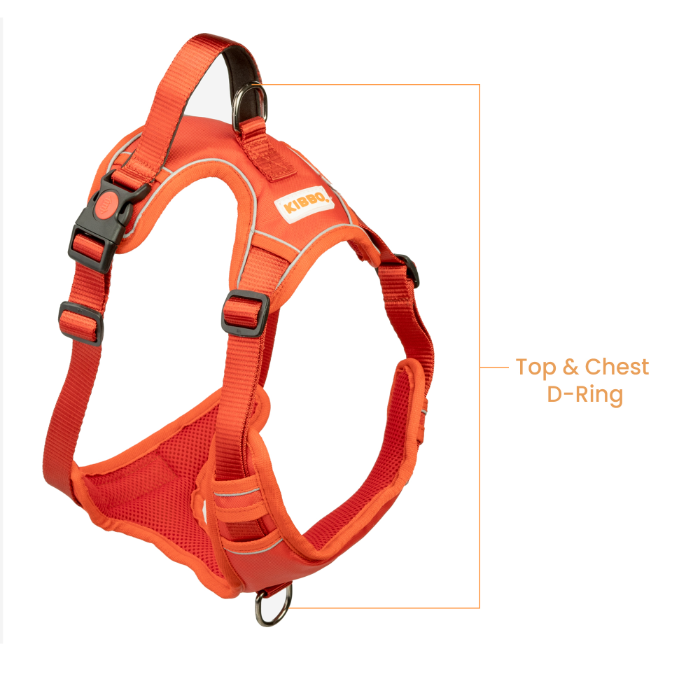 Kibbo Reflective Vest Harness with Dual Lock Buckle for Dogs (Red)