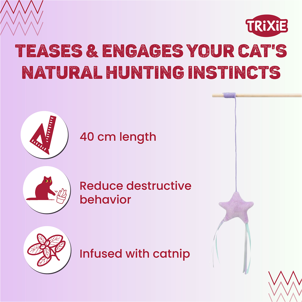 Trixie Junior Playing Rod with Star Toy for Cats Cats-Toys Trixie