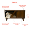FurryLiving Benji Cabinet with Cushion for Small Dogs and Cats (Dark Brown/ Cream Cushion) Both-Furniture FurryLiving Dropship