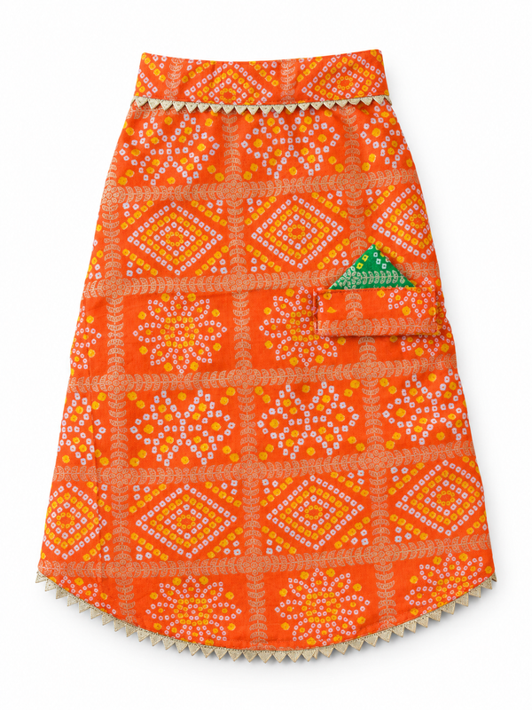 Pawgy Pets Bandhani Kurta for Dogs (Orange)