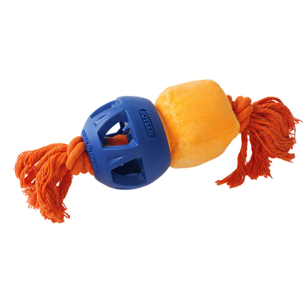 Joyser Cageball Rubber Ball with Robot for Dogs (Yellow/Blue)