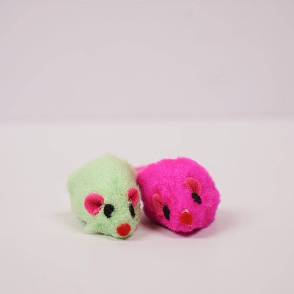 Skatrs Mouse Rattle Toy Set for Cats (Cyan/Pink) Cats-Toys Skatrs 11cm