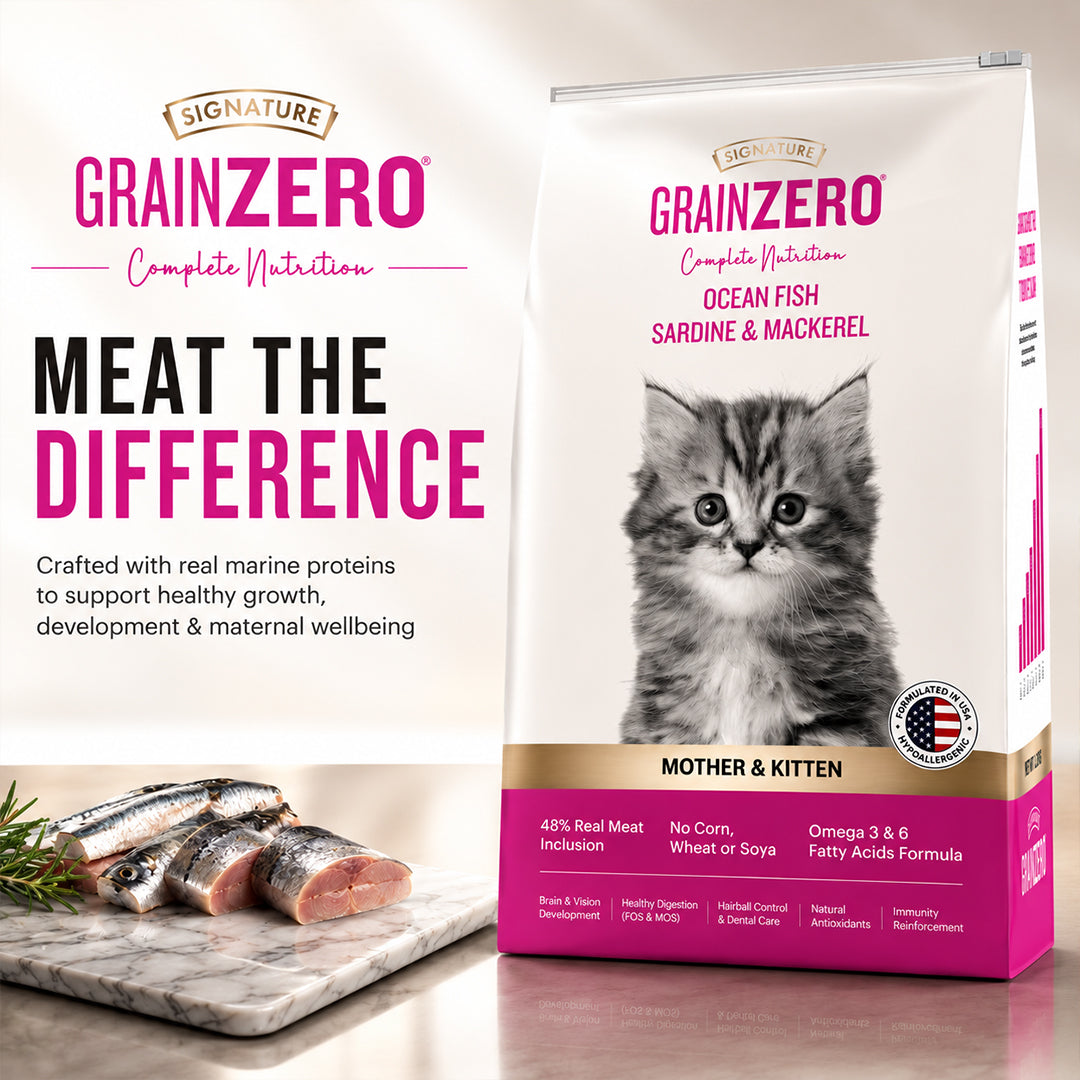 Signature Grain Zero Ocean Fish, Sardine and Mackerel Mother and Kitten Cat Dry Food Cats- Dry food Signature