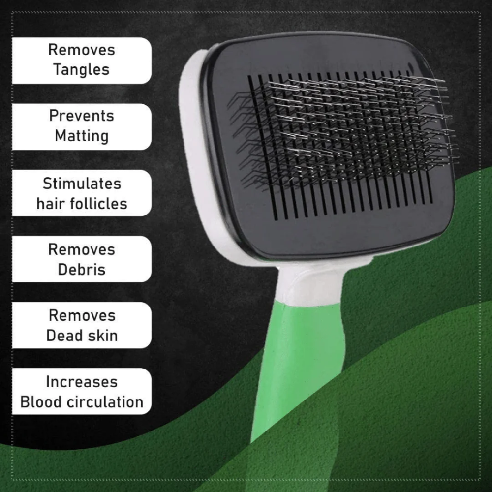 Wahl Self Cleaning Slicker Brush for Pets (Green) Both-Grooming Supplies Wahl
