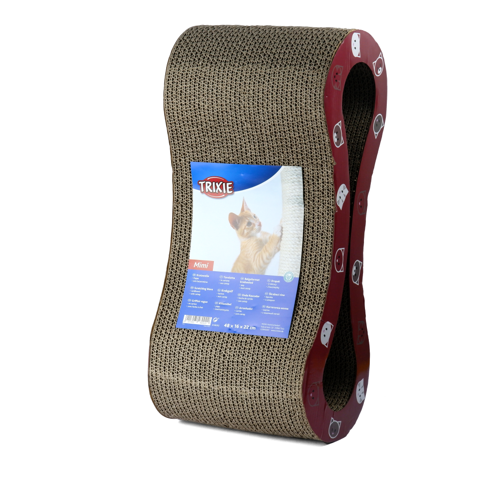 Trixie Mimi Wave Scratching Board for Cats (Wine Red)