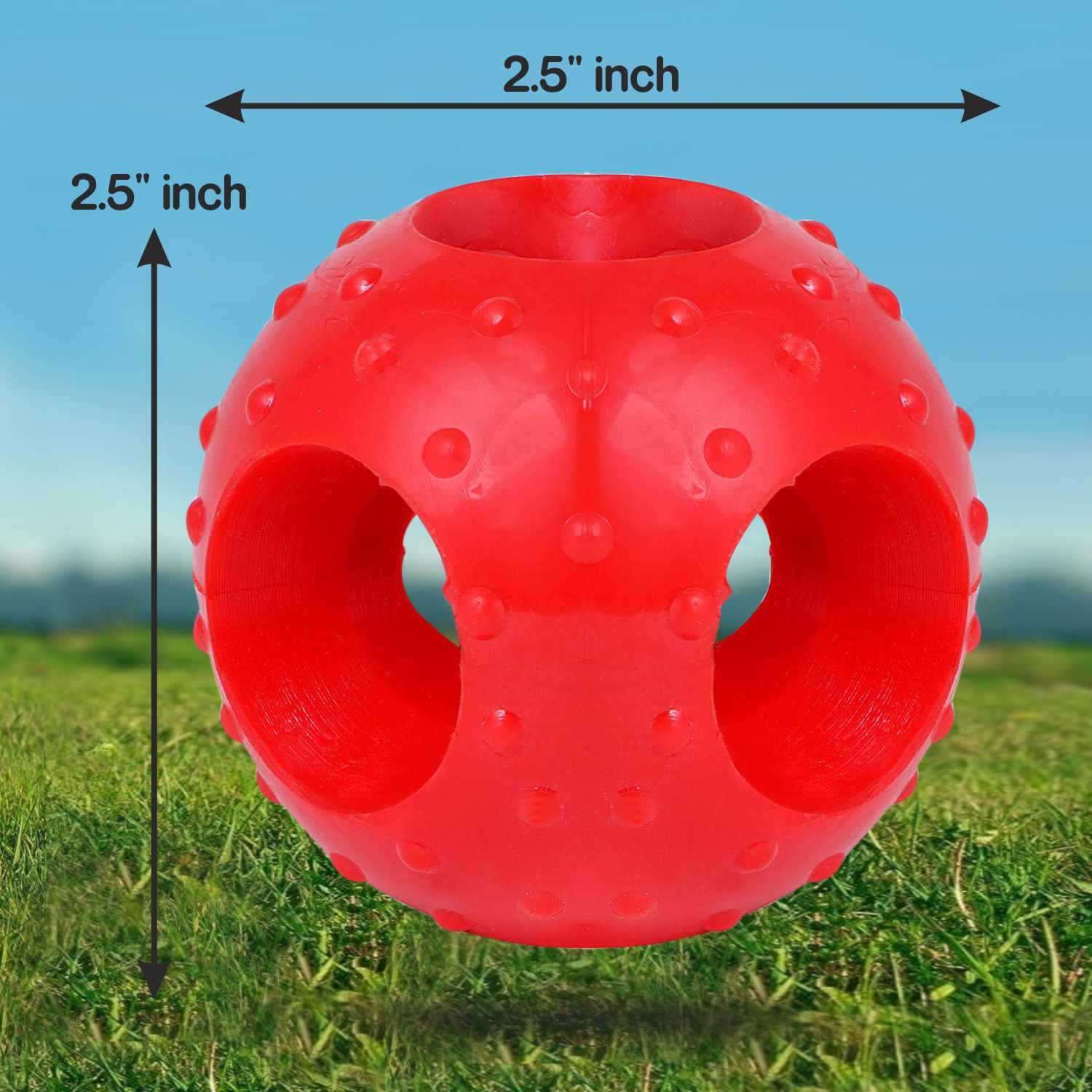 Drools Non Toxic Rubber Hole Ball Teething Toy for Puppies and Dogs | For Aggressive Chewers Dogs-Toys Drools