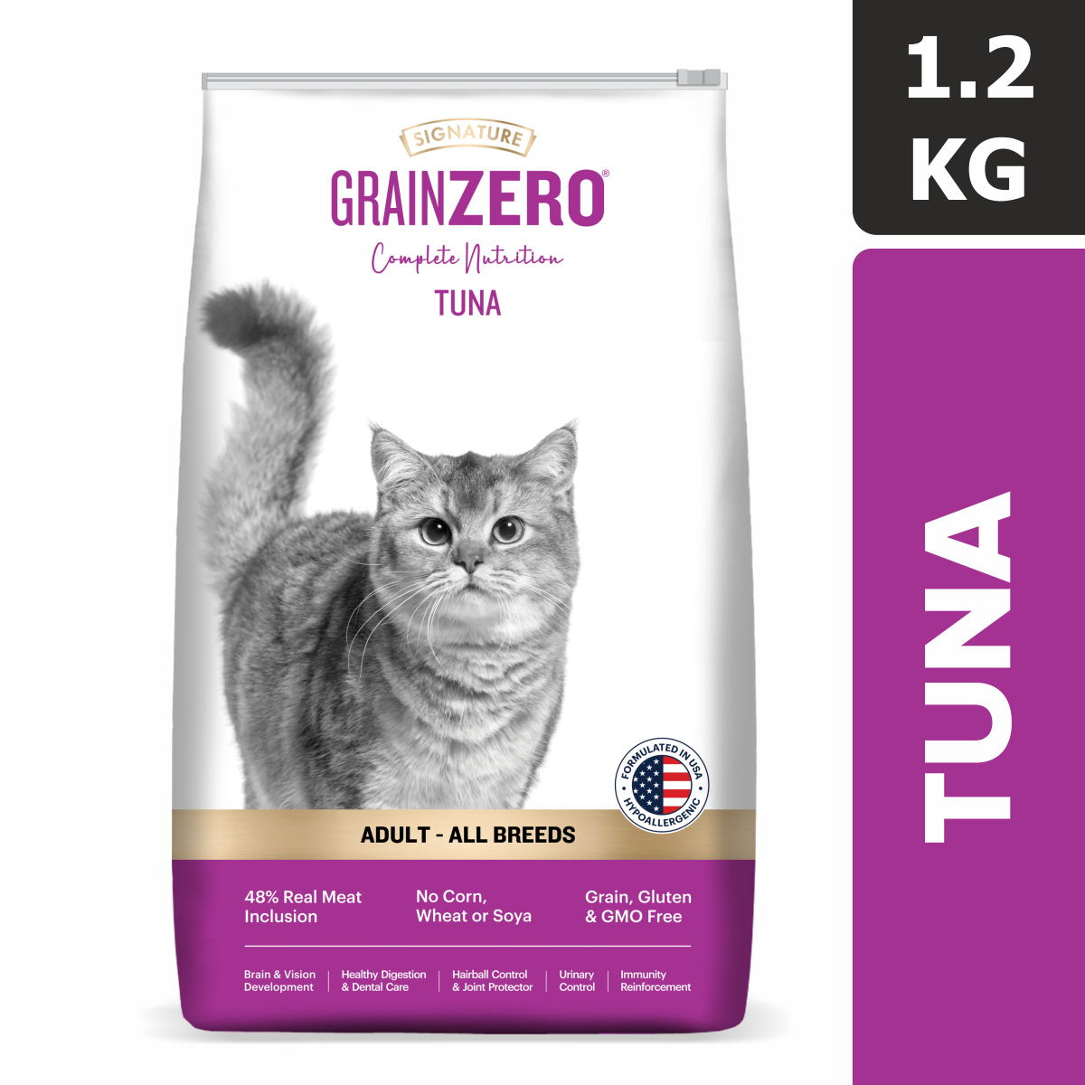 Signature Grain Zero Tuna Adult Cat Dry Food For All Breed Cats- Dry food Signature 1.2kg