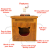 FurryLiving Meraki Cabinet with Cushion for Small Dogs and Cats (Honey/Red Cushion) Both-Furniture FurryLiving Dropship