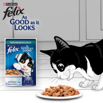 Purina Felix Mackerel with Jelly Complete and Balanced Adult Cat Wet Food