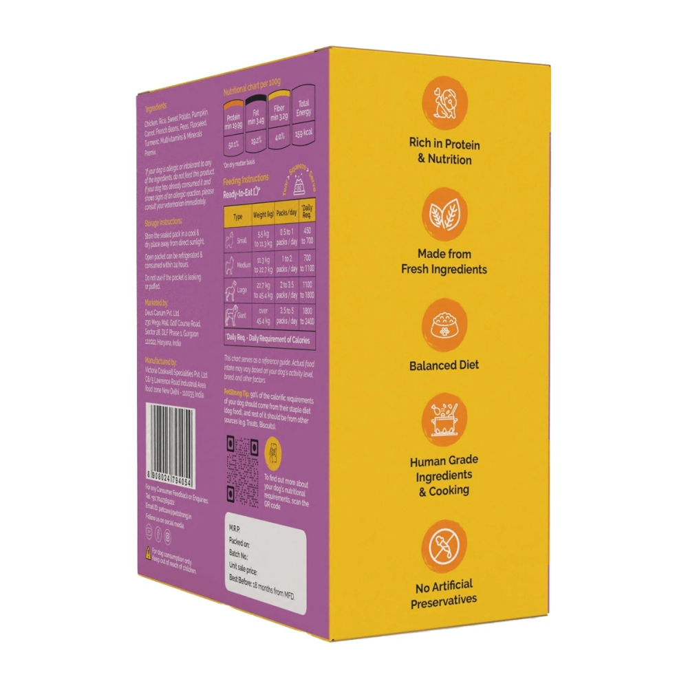 PetStrong Chicken and Rice Fresh Food for Dogs Dogs-Wet Food PetStrong