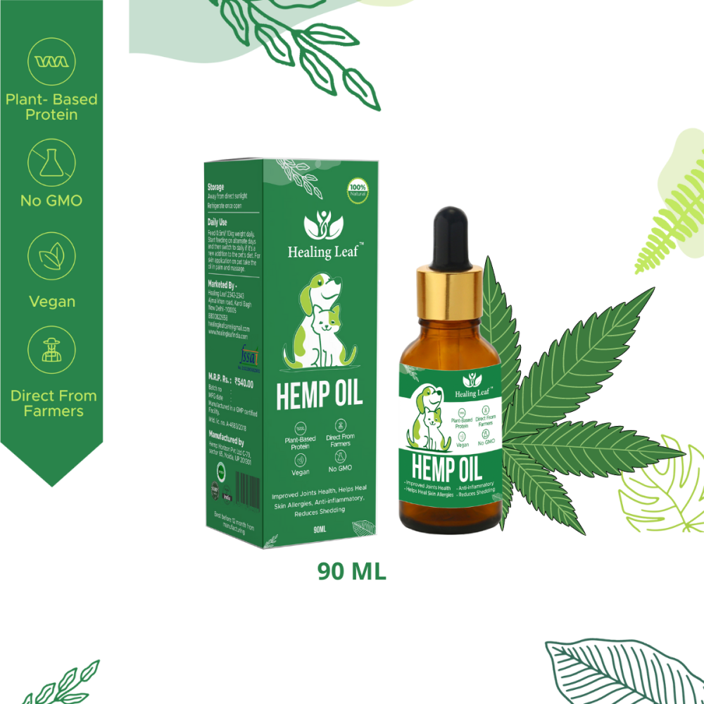 Healing Leaf Hemp Oil for Dogs and Cats Both-Health & Wellness Healing Leaf 90mL