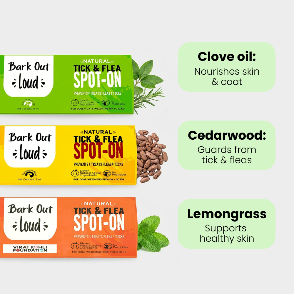 Bark Out Loud Natural Tick & Fleas Spot On Solution for Dogs and Cats Both-Health & Wellness Bark Out Loud