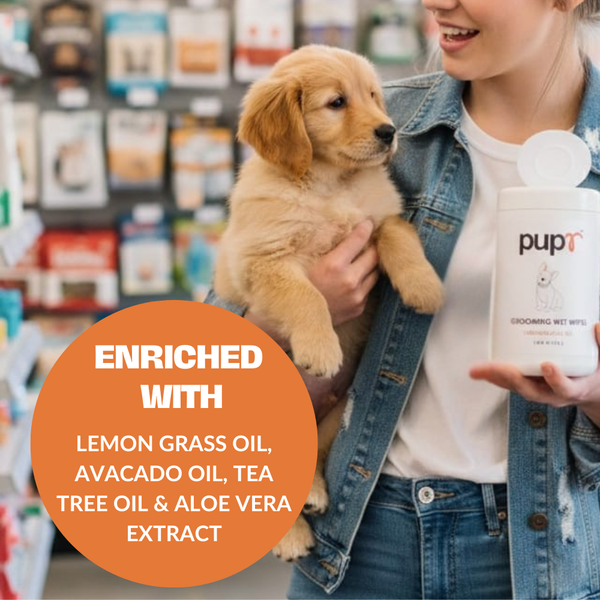 Pupr Lemongrass Oil and Aloe Vera Infused Wipes for Dogs & Cats