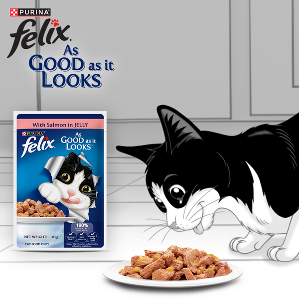 Purina Felix with Mackerel, Sardine and Salmon in Jelly Complete and Balanced Adult Cat Wet Food