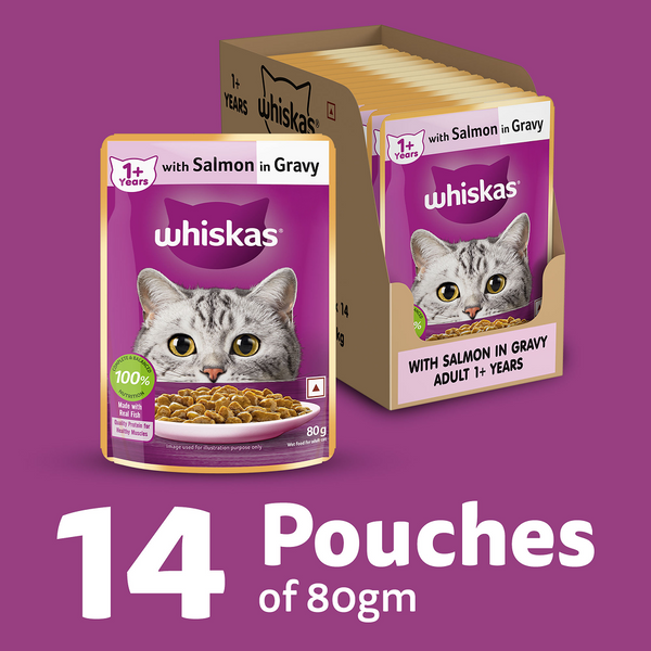 Whiskas Tuna in Jelly, Chicken and Salmon in Gravy Meal Adult Cat Wet Food