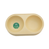 Healing Leaf Eco Friendly Dual Bamboo Bowl for Dogs and Cats (Beige) Both-Bowls & Feeders Healing Leaf L