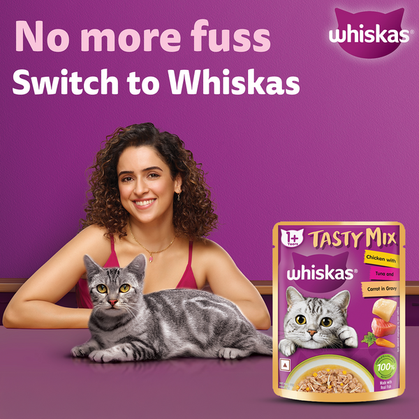 Whiskas Chicken With Tuna And Carrot in Gravy Tasty Mix Adult Cat Wet Food