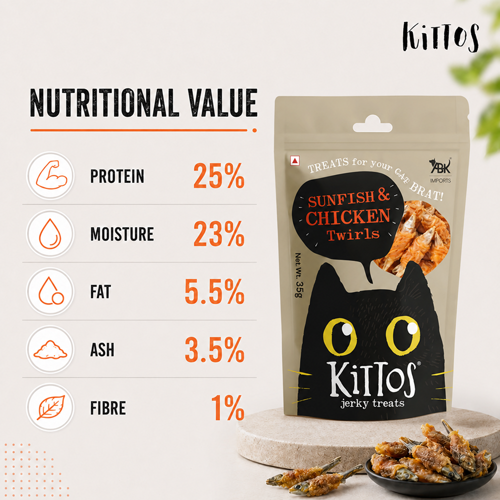 Kittos Purr Fect Sunfish Chicken and Twirls Cat Treats Cats-Treats & Others Kittos