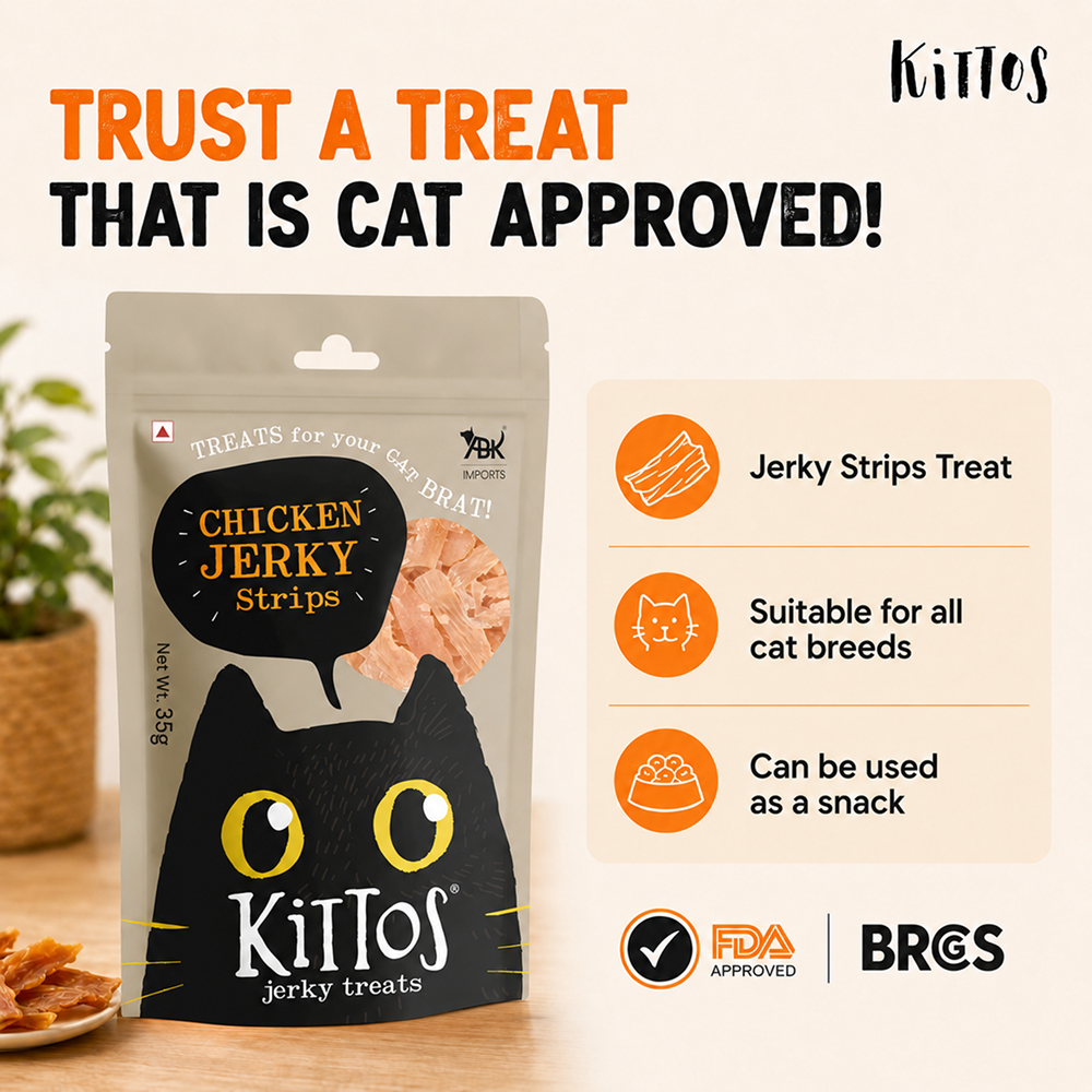 Kittos Purr Fect Chicken Jerky Strips Cat Treats Cats-Treats & Others Kittos